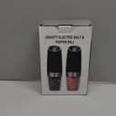 BELRIGO Battery Operated Salt And Pepper Grinder Set with LED Light, Automatic Electric Gravity Salt And Pepper Shakers Set, Each 6 AAA Batteries Needed, Adjustable Roughness, 2 Pack (Black)