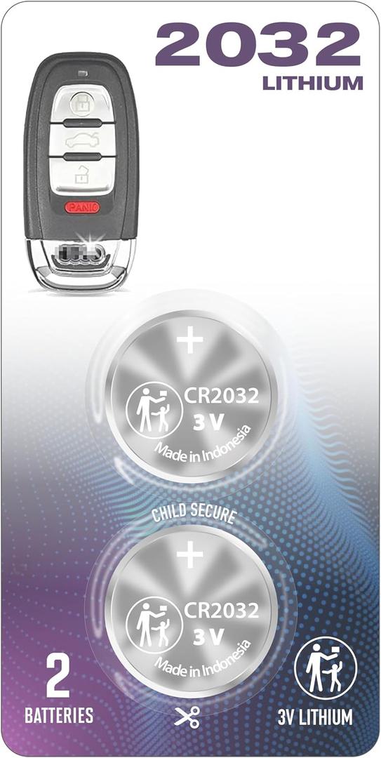 (2 PACK) CR2032 2032 REMOTE KEY FOB OEM Replacement fits case shell 2009-2016 for Audi A1 A3 A4 A5 A6 A7 A8 RS5 RS7 S3 S4 S5 S6 S8 SQ5 TT Q3 Q5 Quattro Allroad, etc (FCC ID: IYZFBSB802)