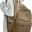 BJLFS Brown School Backpack for Girls Boys, Waterproof Bookbag for Women Men, College Student School Bag, Lightweight Travel Rucksack Casual Daypack Laptop Backpacks