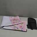 Chinoiserie Mahjong Mat with 1 Carrying Bag 31.5 x 31.5 Pink and White Rubber Anti Slip and Noise Reduction Multi Purpose Game Table Cover for Mahjong, Card, Board Tile Games