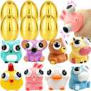 Olixmlya Jumbo 4" Golden Easter Eggs Filled Eye-pop Squishy Toys, 8 Pack Easter Basket Stuffers Surprise Golden Large Easter Egg Hunt Filling Treats for Toddler Teens Boys Girls Easter Party Favor