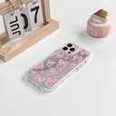 NITITOP Compatible with iPhone 13 Pro Case Cute Mirror Bow Love Heart Pattern for Women Girls Ribbon Design Shockproof Silver Protective Phone Cover - Pink Bow