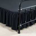 Bed Skirts King Size 14 Inch Ruffled Bed Skirt with Split Corners, 14 Inch Drop Dust Ruffle Bed Skirt with Platform, Black
