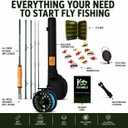 Fly Fishing Rod Combo, 4 Piece 5/6 Portable Fly Rod with Extra Tip, Pre-Loaded Fly Reel with Line Combo,Fly Box, Flies, Fly Fishing Complete Starter Package, (9FT, 5/6WT)