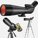 Nexiview 25-75x80 HD Spotting Scope with 64in Tripod and Upgraded Phone Adapter, Clear Image with BAK4 Prism Spotting Scopes for Target Shooting, Bird Watching, Hunting, Wildlife Viewing（Black）
