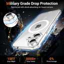 3 x Temdan for iPhone 16 Case Clear, Compatible with Magsafe, Anti-Yellowing, Military-Grade Protection, Shockproof Slim Magnetic Phone Case Cover, Transparent