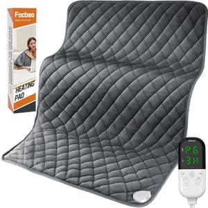 35"x20" King Size Heating Pad for Back Pain & Cramps Relief Electric Heating Pad for Body Moist&Dry Heat Pad for Neck Shoulder Heat Pad Auto Shut Off Temperature Settings Machine Washable Gray