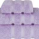 American Soft Linen Premium 3 Piece Towel Set, 1 Bath Towel 1 Hand Towel 1 Washcloth, 600 GSM 100% Cotton Turkish Towels for Bathroom, Lilac Towel Set