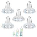Sippy Nipple for Dr. Brown's Narrow Bottle & Sippy Spout Bottle, Soft 100% Silicone Baby Bottle Straw Nipple, 6m+, 6 Count