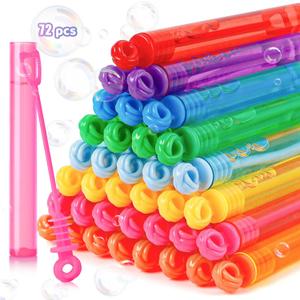 Roberly 72PCS Mini Bubble Wands Party Favors for Kids, Assortment 8 Color Fun Bulk Bubble Maker for Girls Boys Birthday Party Treats Carnival Game Classroom Prizes Bath Time Outdoor Summer Toy