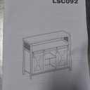 VASAGLE Buffet Cabinet, Coffee Bar Storage Cabinet, Sideboard with 2 Sliding Barn Doors, Adjustable Shelves, 13 x 39.4 x 31.5 Inches, for Living Room, Camel Brown and Ink Black ULSC092B50