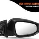 Right Passenger Side Mirror Assembly Compatible with RAV-Four 2013-2015 with Heated Turn Signal Light Power Manual Folding without Blind Spot Match TO1321310 Match Black (7Pins)