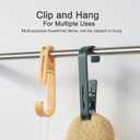 Large Clothes Pins Towel Clips, 8 Pcs Multipurpose Clothes Pins Hook, Strong Plastic Clothes Hanger. S Hook for Shower Curtain Laundry Clothes pins (White+grey+black+green)