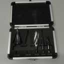 ZELCAN Step Drill Bit Set, 5PCS Four Spiral Flute Step Bits for Metal, 50 Sizes Titanium-Coated HSS Drill Bits with 1/4" Hex Shank for Stainless Steel Aluminum Wood Plastic