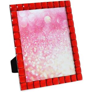Isaac Jacobs Decorative Sparkling Red Jewel Picture Frame, Photo Display & Home Dcor (8x10, Red)