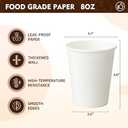 YEEHAW 8 oz 1000 Pack Disposable Paper Coffee Cups, White Hot Cups for Hot Coffee, Hot Liquid, Ideal for Cafes, Bistros, Businesses and Family