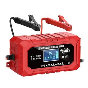 YONHAN 15A Battery Charger, 12V/24V LiFePO4 & Lead Acid Car Battery Charger, 9-Stage Trickle Charger with Temp Compensation, Automotive Battery Maintainer for Car Truck Motorcycle Lawn Mower Boat(Red)
