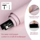 Abyssaly Pink Wallpaper Peel and Stick Contact Paper for Cabinets and Drawers Removable Self Adhesive Thicken Pink Wall Covering for Bedroom with Scraper, Paper Cutter 17.7" X 393.7"
