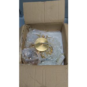 Crystal Tree Branch Chandelier Gold Roud Raindrop Pendant Light Tassel Ceiling Hanging Light Fixtures for Bedroom Living Room Dining Room Entryway Dia 12" (Round D12.0" Gold)