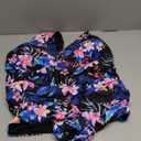 Daci Women Purple Flower Plus Size Swimsuits Tummy Control One Piece Bathing Suits Front Cross Keyhole Swimwear 20 Plus