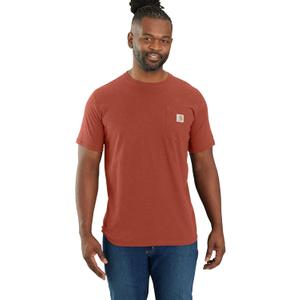 Carhartt Men's 106652 Force Relaxed Fit Midweight Short-Sleeve Pocket (Saddle Red Heather)