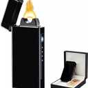 Electric Lighter Plasma Rechargeable with LED Battery Indicator Strong Flame, USB Convenient Charging, Windproof Lighter OutdoorBlack
