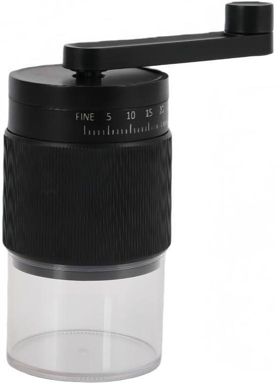Manual Coffee Grinder - Adjustable Coarse to Fine, 30g Beans & 80ml Powder,Ceramic Burr Detachable Handle for Espresso, French Press, Camping