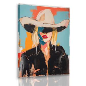 Western Cowgirl Wall Art Funky Wild WestWall Wall Decor Trendy Vintage Abstract Canvas Prints women Aesthetic Painting for Dorm Apartment Bedroom Posters Pictures Framed

24x16