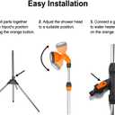 CAMPLUX Portable Poolside Outdoor Shower with on/off Valve and Tripod Stand