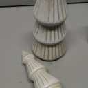 WONDROUS' DECO Wooden Christmas Tree Figurine Decor, Set of 2 White Christmas Tree Table Centerpieces, Small Distressed White Xmas Trees Set Decoration for Vintage Mantle Indoor