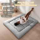 MAXYOYO Japanese Floor Mattress Futon Mattress, Thicken Futon Roll Up Guest Mattress Thicken Sleeping Pad Foldable Tatami Mat Floor Lounger Cushion and Sofas, Grey, Queen