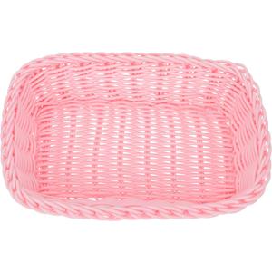 Woven Baskets Wicker Fruit Baskets Christmas Storage Nursery basket with Handles for Organizing Party Candy Basket Food Serving Tray Bread Basket for Home Kitchen Pink