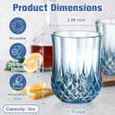 12 PCS Blue Plastic Mini Vintage Shot Glasses 3 oz Crystal Tequila Glasses Small Whiskey Glasses Vodka Glass Set Clear Disposable Liquor Cups Espresso Shot Cups for Party Weddings Gifts Birthday
