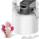 Ice Cream Maker, 1.5-Qt Ice Cream Machine and Frozen Yogurt Machine, 1.5-Qt Insulated Freezer Bowl, LCD Screen and Timer, Quick Results, Easy to Operate and Clean