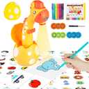 Drawing Projector for Kids, Trace and Draw Projector Toy for Toddler Girls & Boys, Learning Art Children Drawing Projection with 72 Stencils and 12 Markers and 1 Art Book (Yellow)
