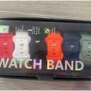 6 Pack Sport Bands Compatible with Apple Watch Band Red, white, black (Red white black rising sun orange night Paris gray)