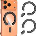 for MagSafe Sticker, Magnetic Ring Magnet, 2 Pack Universal MagSafe Ring Adapter Compatible with Magsafe Accessories & Wireless Charging for iPhone 17/16/15/14/13/12/11, Galaxy S25/S24 (Black)