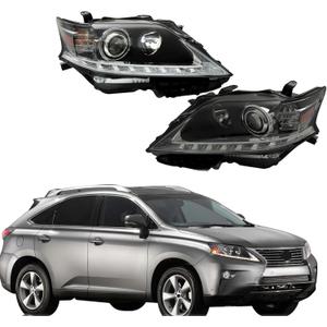 Silscvtt Driver and Passenger Side Headlight Assembly Replacement for Lexus RX350 RX450h 2013-2015 HID Xenon Halogen w/DRL w/o AFS Headlamp LH+RH