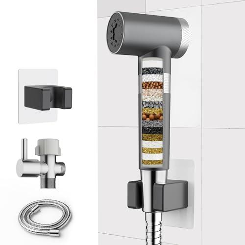 FEELSO Handheld Toilet Bidet Sprayer with Filter, Adjustable Water Pressure Filtered Jet Spray for Toilet with Leak-Proof Bidet Hose for Diaper Sprayer, Feminine Hygiene, Pet Shower & Muslim Shower