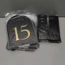 UNIQOOO Black Arch Wedding Table Numbers with Stands 120, Gold Foil Printed 5x7 Double Sided Acrylic Signs and Holders, Perfect for Centerpiece, Reception, Decoration, Party, Anniversary, Event