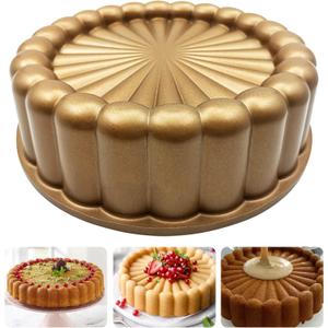 Charlotte Cake Mold, 9 Inch Cake Pan Aluminium Kitchen Accessories Decoration Christmas Wedding Valentines 3D Charlotte Cake Pan (Flower Shape)
