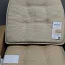 Klear Vu Omega Non-Slip Chair Cushions, Assembled in USA, U-Shaped Skid-Proof Seat Pads for Dining Room, Kitchen, Office, 15"x16",  4 Pack,  Slub Natural, 4 Count