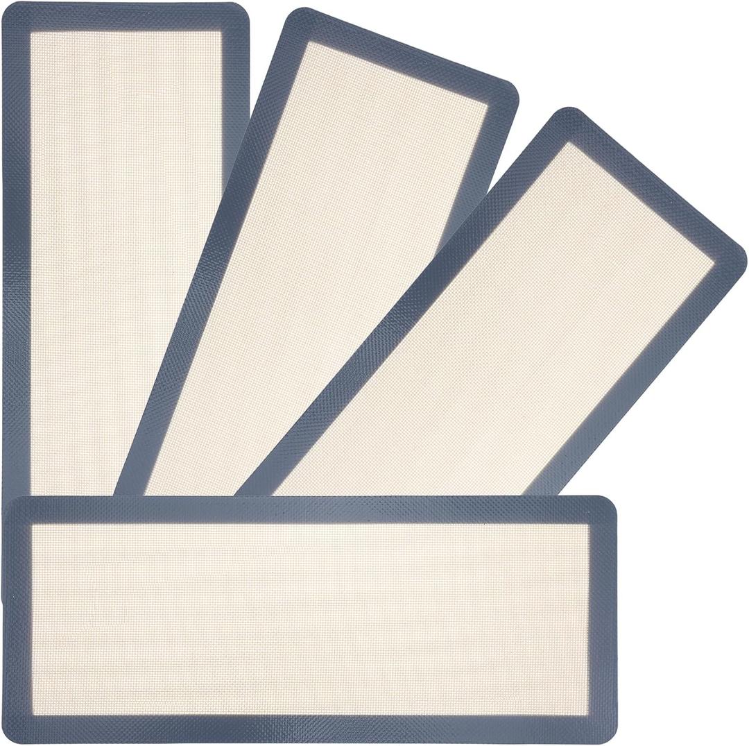 4 Pcs Small Silicone Baking Mats Compatible with Harvest Right Freeze Dryer, Reusable Silicone Drying Mat, Non Stick Silicones Liners Sheets for Kitchen Baking Trays (Grey, S, 13-5/16 ''x 7")
