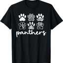 Vintage Panthers School Sports Name for Men Women Kids T-Shirt (Black, L)