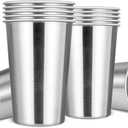 MEWAY Premium Stainless Steel Cups 16 oz Pint Cup Tumbler (12 Pack) - Premium Metal Cups - Stackable Durable CupChilling Beer Glasses, for Travel, Outdoor, Camping, Everyday