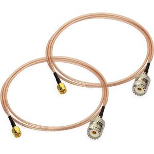 Superbat SMA to SO239 Adapter Pigtail SMA Male to UHF SO-239 Female Connectors RG316 Cable for Spectrum Analyzers SDR Dongle Handheld Antenna Radio VHF/UHF Transmitter 2pcs (60 inches)