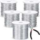 Funrous 5 Rolls 5 Size Jewelry Wire 18, 20, 22, 24, 26 Gauge Copper Wire Kit Jewelry Beading Bendable Craft Metal for Making Crafts, Sculpting with a Pliers(Silver)