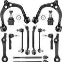 Front Upper and Lower Control Arms Suspension Kit Fit for 2011 2012 2013 2014 2015 2016 2017 Chrysler 300 Dodge Challenger Charger RWD with Lower Ball Joints Tie Rod End - 14pcs