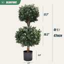4Ft Artificial Boxwood Double Ball Topiary Trees,2PACK Faux Topiaries Tree Store Garden Indoor&Outdoor for Porch Home Decor