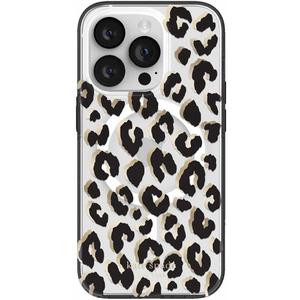 Kate Spade Protective Hardshell Case w/MagSafe City Leopard Black | Compatible with iPhone 14 Pro